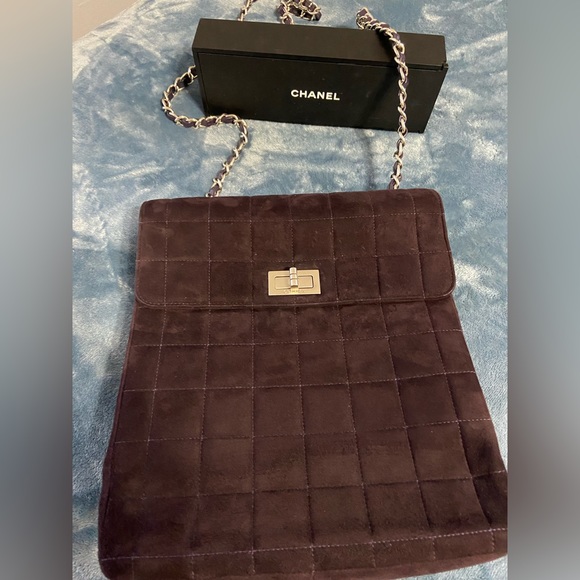 100% AUTHENTIC CHANEL SUEDE MULTI POCKET CHAIN CROSSBODY MADEMOISELLE BAG - Picture 13 of 16